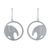 Sterling silver dangle earrings, 'Modern Elephant' - Unique Sterling Silver Dangle Earrings