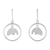 Sterling silver dangle earrings, 'Elephant Circle' - Unique Sterling Silver Dangle Earrings