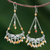 Pearl and carnelian chandelier earrings, 'Timeless' - Unique Sterling Silver and Carnelian Earrings