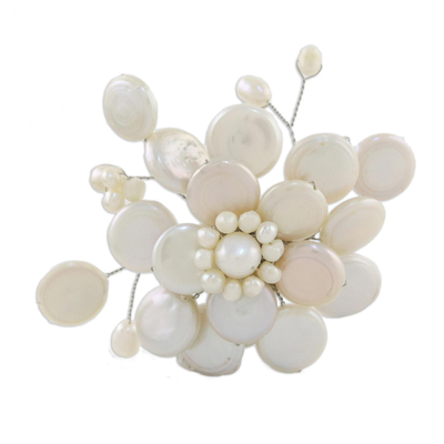 Handmade Floral Pearl Brooch Pin