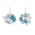 Pearl and aquamarine cluster earrings, 'Sensation' - Handcrafted Aquamarine and Pearl Dangle Earrings