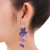 Amethyst and lapis flower earrings, 'Blossoming' - Amethyst and Lapis Lazuli Flower Earrings (image 2c) thumbail
