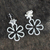 Sterling silver dangle earrings, 'Flower Power' - Handcrafted Floral Sterling Silver Dangle Earrings (image 2c) thumbail