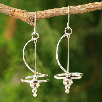 Sterling silver dangle earrings, Pirouette