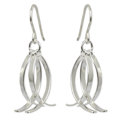 Sterling silver dangle earrings, 'Sea Vision' - Sterling Silver Dangle Earrings