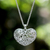 Sterling silver heart necklace, 'Precious Love' - Handcrafted Floral Sterling Silver Pendant Necklace thumbail