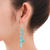 Beaded waterfall earrings, 'Falling Rain' - Unique Turquoise Colored Waterfall Earrings (image 2c) thumbail