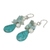 Pearl cluster earrings, 'Bluebells' - Handcrafted Turquoise coloured Dangle Earrings (image 2b) thumbail