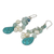 Pearl waterfall earrings, 'Azure Allure' - Handcrafted Pearl and Amazonite Waterfall Earrings (image 2b) thumbail