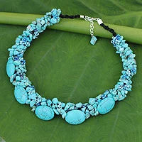 Beaded necklace, 'Gush' - Fair Trade Beaded Necklace