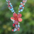 Agate and carnelian Y necklace, 'Summer Flower' - Agate and Carnelian Y Necklace (image 2) thumbail