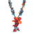 Agate and carnelian Y necklace, 'Summer Flower' - Agate and Carnelian Y Necklace thumbail