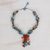 Agate and carnelian Y necklace, 'Summer Flower' - Agate and Carnelian Y Necklace (image 2b) thumbail
