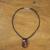 Leather and agate pendant necklace, 'Lush Cosmos' - Handcrafted Agate Necklace (image 2b) thumbail