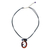 Leather and agate pendant necklace, 'Lush Cosmos' - Handcrafted Agate Necklace (image 2c) thumbail