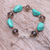 Beaded bracelet, 'Song of the Sky' - Unique Beaded Turquoise coloured Bracelet (image 2b) thumbail