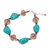 Beaded bracelet, 'Song of the Sky' - Unique Beaded Turquoise coloured Bracelet (image 2c) thumbail