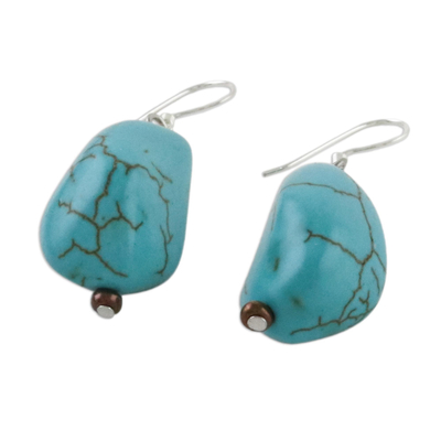 Dangle earrings, 'Song of the Sky' - Turquoise Colored Dangle Earrings