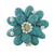 Pearl brooch pin, 'Blue Azalea' - Floral Turquoise Colored Brooch Pin (image 2a) thumbail