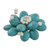 Pearl brooch pin, 'Blue Azalea' - Floral Turquoise Colored Brooch Pin (image 2c) thumbail