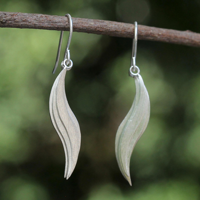 Sterling silver dangle earrings, 'Moonlit River' - Sterling silver dangle earrings