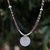 Garnet pendant necklace, 'Mind Journey' - Hand Crafted Silver and Garnet Pendant Necklace thumbail