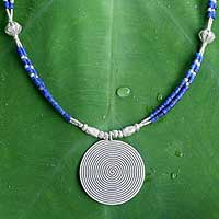 Lapis lazuli pendant necklace, 'Mind Journey'