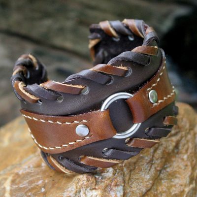 Leather Cuff Bracelet From Thailand Western Leather Cuff Bracelet From Thailand Western