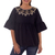 Cotton blouse, 'Licorice Chic' - Embroidered Black Cotton Blouse thumbail