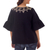 Cotton blouse, 'Licorice Chic' - Embroidered Black Cotton Blouse (image 2b) thumbail