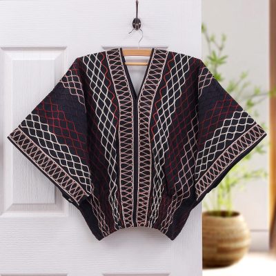 Cotton blouse, 'Lanna Pride' - Women's Geometric Patterned Top