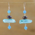 Pearl and garnet dangle earrings, 'Marine Medley' - Pearl and garnet dangle earrings thumbail