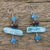Pearl and garnet dangle earrings, 'Marine Medley' - Pearl and garnet dangle earrings (image 2b) thumbail