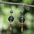 Pendientes colgantes de perlas y cuarzo ahumado - Pendientes colgantes de perlas y cuarzo ahumado