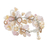 Pearl and rose quartz floral bracelet, 'Honey Peach' - Pearl and Rose Quartz Flower Bracelet (image 2c) thumbail