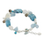 Pearl and aquamarine beaded bracelet, 'Blue Islands' - Fair Trade Multigem Beaded Bracelet (image 2a) thumbail