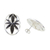 Coconut shell button earrings, 'Lotus Love' - Coconut shell button earrings