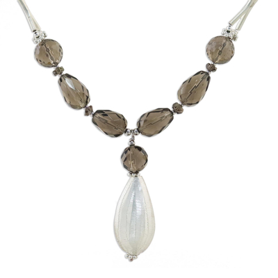 Smoky quartz pendant necklace, 'Symphony' - Smoky quartz pendant necklace