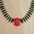 Coconut shell beaded necklace, 'Cherry Coco' - Fair Trade Coconut Shell and Wood Beaded Necklace thumbail