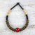 Coconut shell beaded necklace, 'Cherry Coco' - Fair Trade Coconut Shell and Wood Beaded Necklace (image 2b) thumbail