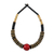 Coconut shell beaded necklace, 'Cherry Coco' - Fair Trade Coconut Shell and Wood Beaded Necklace (image 2c) thumbail
