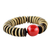 Coconut shell beaded bracelet, 'Cherry Coco' - Unique Coconut Shell Stretch Bracelet (image 2d) thumbail