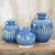 Celadon ceramic vases, 'Sawankhalok Sky' (set of 3) - Celadon Ceramic Blue Vases (Set of 3) thumbail