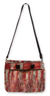 Cotton shoulder bag, 'Red Plaid Office' - Cotton shoulder bag