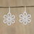 Sterling silver flower earrings, 'Dancing Daisies' - Hand Made Floral Sterling Silver Dangle Earrings