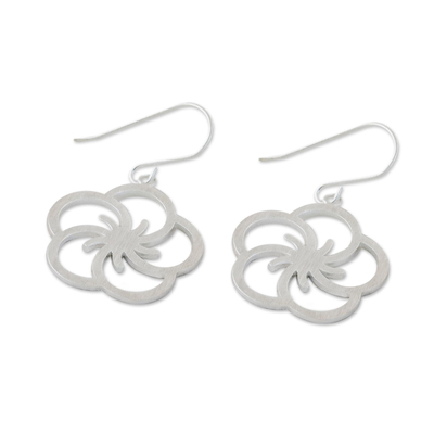Sterling silver flower earrings, 'Cherry Blossom' - Floral Sterling Silver Earrings
