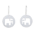 Sterling silver dangle earrings, 'Modern Elephant' - Hand Crafted Sterling Silver Dangle Earrings
