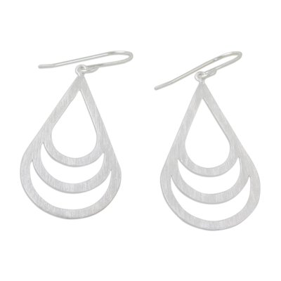 Ohrringe aus Sterlingsilber, 'Evening Dew' (Abendtau) - Handgefertigte moderne Ohrringe aus Sterlingsilber