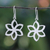 Sterling silver flower earrings, 'Thai Jasmine' - Handmade Brushed Sterling Silver Flower Earrings (image 2) thumbail