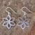 Sterling silver flower earrings, 'Thai Jasmine' - Handmade Brushed Sterling Silver Flower Earrings (image 2b) thumbail